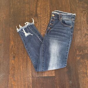 Black Label Women's Skinny Jeans - Distressed Blue